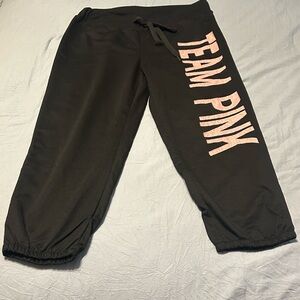 Black Joggers with Pink Lettering